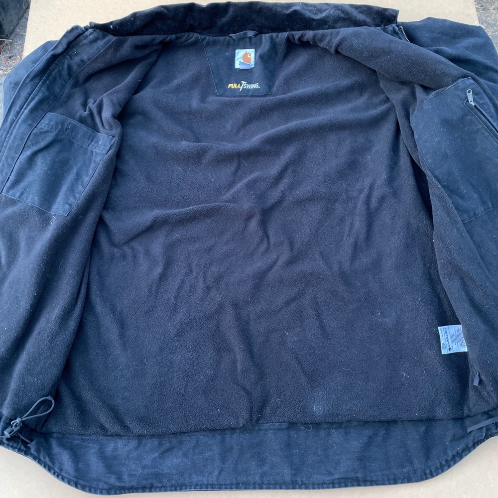 Carhartt Full Swing Jacket Mens XL Tall Black Workwear Fleece Lined 103370 - Picture 4 of 10